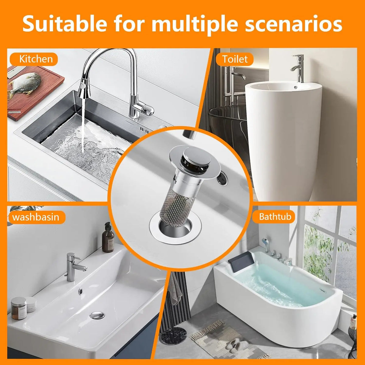 Pop-up Sink Drain Filter